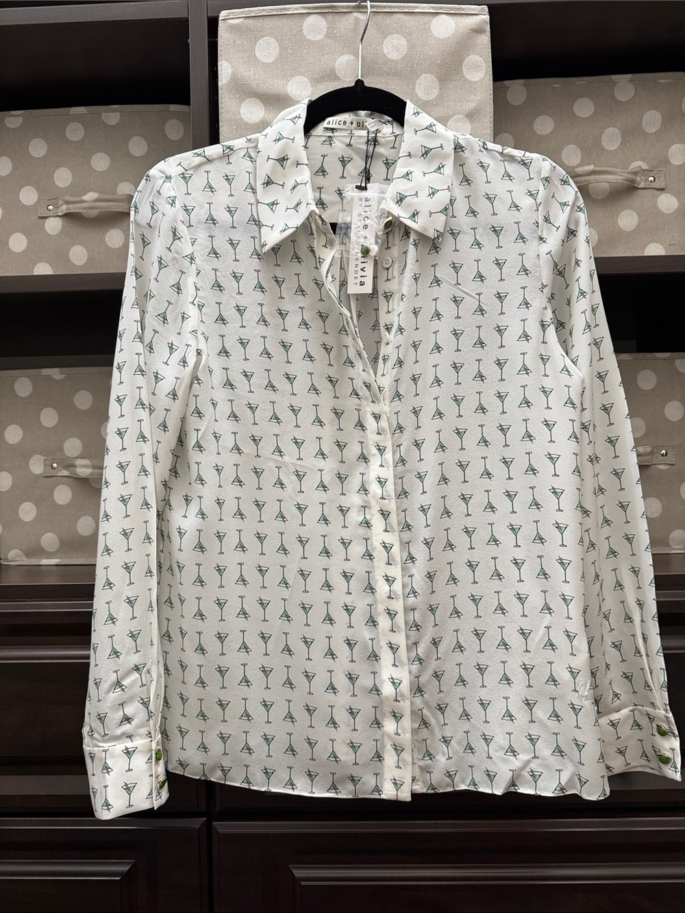 Alice & Olivia silk martini blouse